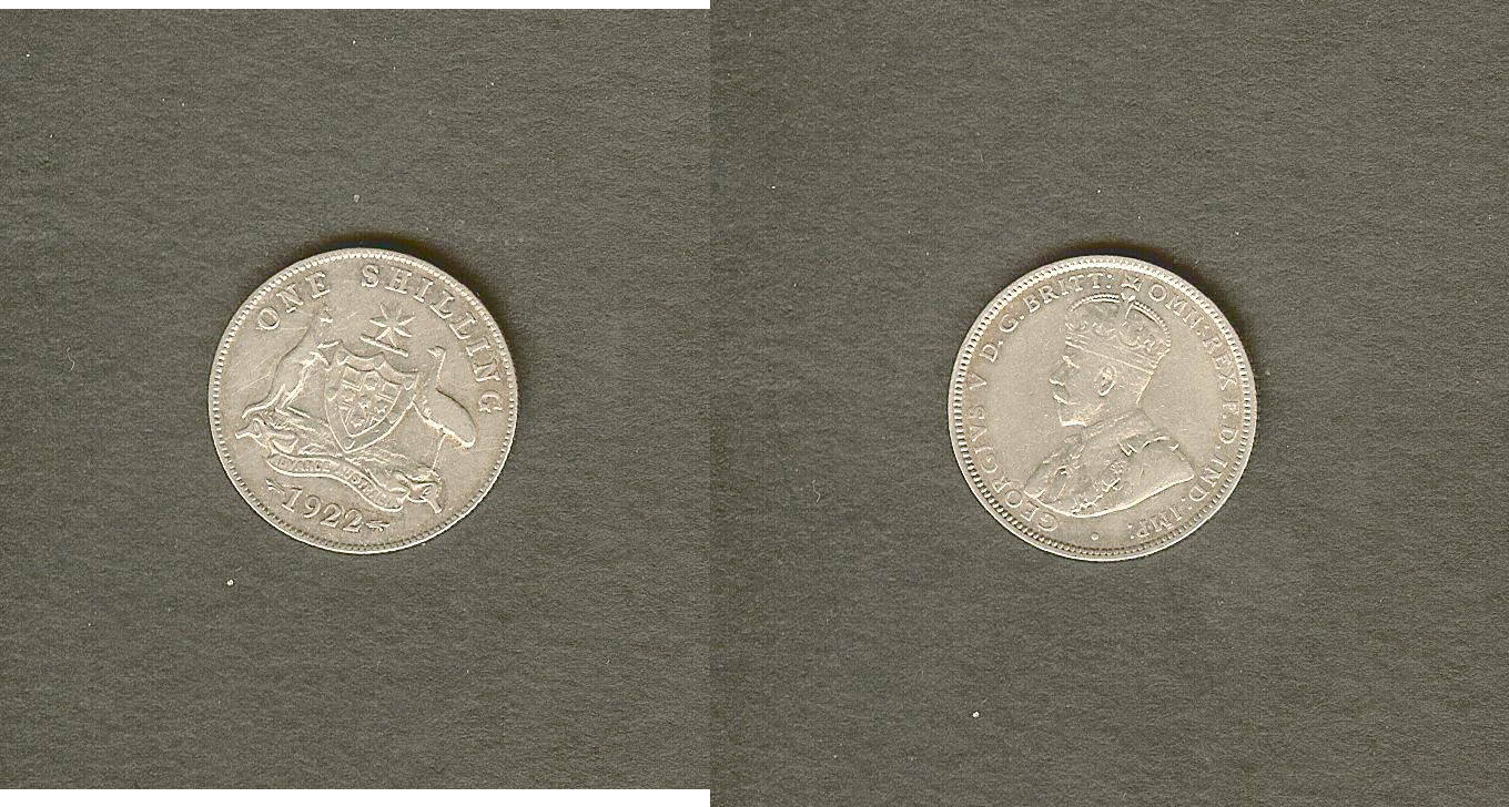 AUSTRALIE 1 Shilling Georges V 1922 TTB